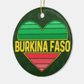 Ik hou van Burkina Faso, hart van Burkinabè Keramisch Ornament (Links)
