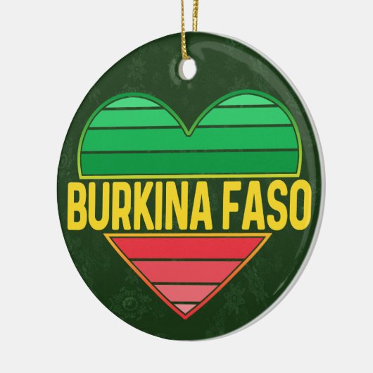 Ik hou van Burkina Faso, hart van Burkinabè Keramisch Ornament (Links)