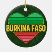 Ik hou van Burkina Faso, hart van Burkinabè Keramisch Ornament (Achterkant)