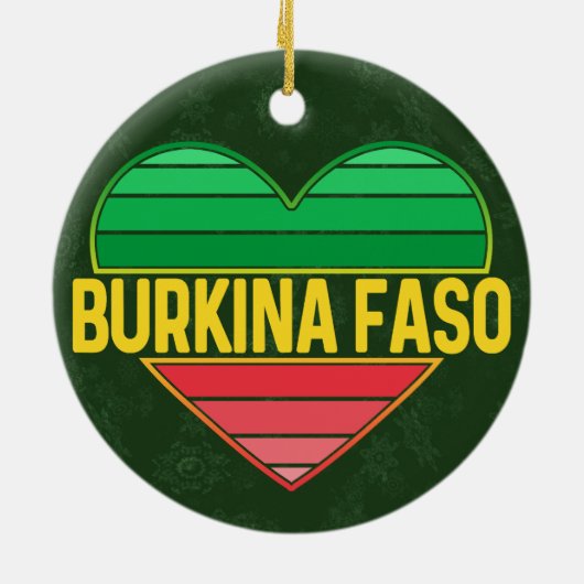 Ik hou van Burkina Faso, hart van Burkinabè Keramisch Ornament (Achterkant)