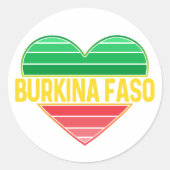 Ik hou van Burkina Faso, hart van Burkinabè Ronde Sticker (Voorkant)