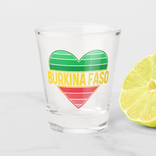 Ik hou van Burkina Faso, hart van Burkinabè Shot Glas (Voorkant)