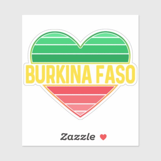Ik hou van Burkina Faso, hart van Burkinabè Sticker (Vel)