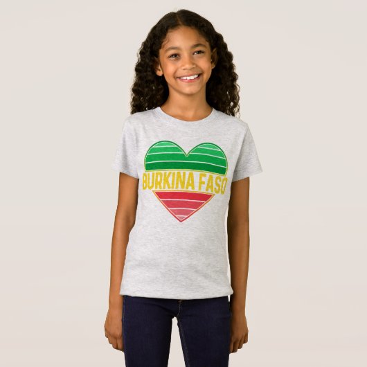 Ik hou van Burkina Faso, hart van Burkinabè T-shirt (Voorkant volledig)