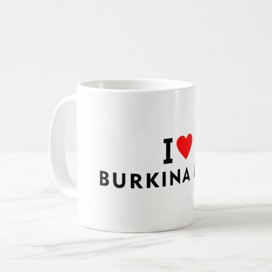Ik hou van Burkina Faso Koffiemok (Voorkant links)