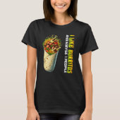 Ik hou van burrito's en misschien 3 mensen t-shirt (Voorkant)