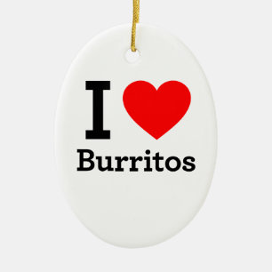 Ik hou van Burritos Keramisch Ornament