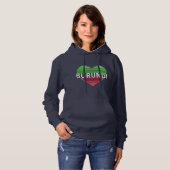 ik hou van burundi, burundese hart hoodie (Voorkant volledig)