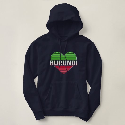 ik hou van burundi, burundese hart hoodie (Design voorkant)