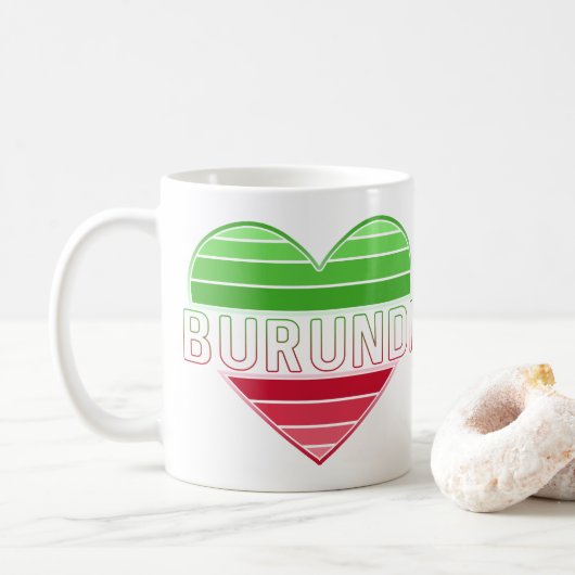 ik hou van burundi, burundese hart koffiemok (Met donut)