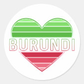 ik hou van burundi, burundese hart ronde sticker (Voorkant)
