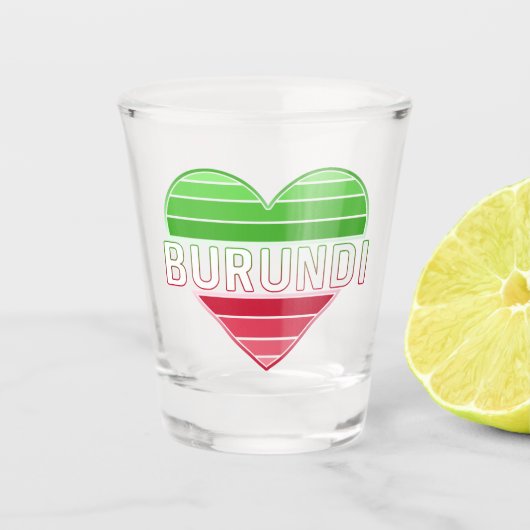 ik hou van burundi, burundese hart shot glas (Voorkant)
