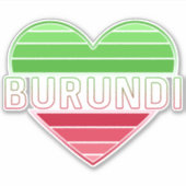 ik hou van burundi, burundese vlag kleuren hart sticker (Voorkant)