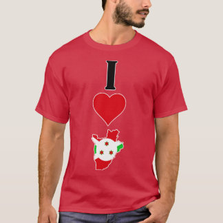 Ik hou van Burundi Verticale I Heart Country Vlagg T-shirt