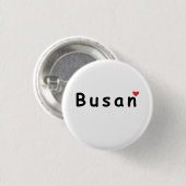 Ik hou van Busan Ronde Button 3,2 Cm (Voorkant /achterkant)