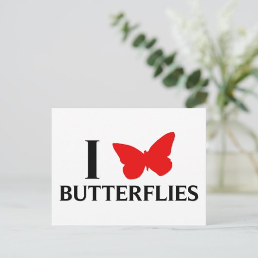 Ik hou van Butterflies Briefkaart (Staand voorkant)