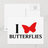 Ik hou van Butterflies Briefkaart (Voorkant / Achterkant)