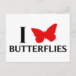 Ik hou van Butterflies Briefkaart