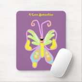 Ik hou van Butterflies Mousepad Muismat (Met muis)