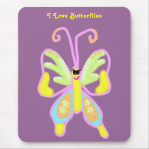 Ik hou van Butterflies Mousepad Muismat