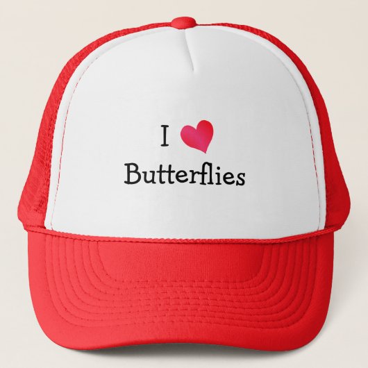 Ik hou van Butterflies Trucker Pet (Voorkant)