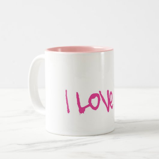 Ik hou van Butterfly Tweekleurige Koffiemok (Voorkant links)