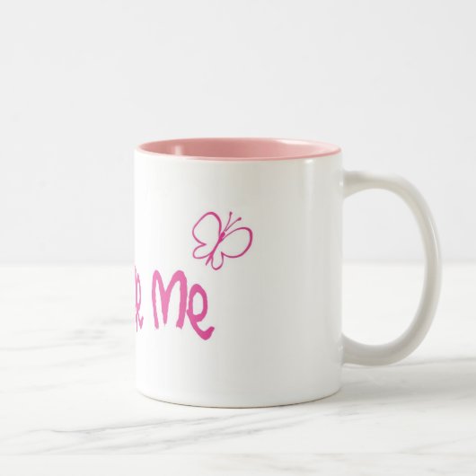 Ik hou van Butterfly Tweekleurige Koffiemok (Rechts)