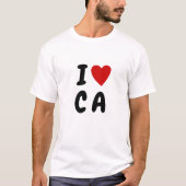 Ik hou van C A | aangepast teksthart CA Californië T-shirt (Voorkant)