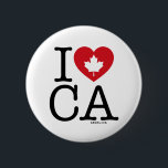Ik hou van CA | Ik hou van Canada Custom Pin Butto Ronde Button 5,7 Cm<br><div class="desc">Laat iedereen weten hoeveel je van Canada houdt met deze aanpasbare "I Love CA" pinknop met retro typografie en esdoornblad hartaccent. De perfecte manier om je trots en liefde voor show te tonen. Personaliseer door jouw naam toe te voegen. Andere landen,  staten,  provincies en steden zijn beschikbaar.</div>