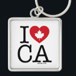 Ik hou van CA | Ik hou van Canada gepersonaliseerd Sleutelhanger<br><div class="desc">Laat iedereen weten hoeveel je van Canada houdt met deze aanpasbare "I Love CA" -sleutelhanger met retro-typografie en esdoornblad hartaccent. De perfecte manier om je trots en liefde voor show te tonen. Personaliseer door jouw naam toe te voegen. Andere landen,  staten,  provincies en steden zijn beschikbaar.</div>
