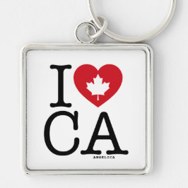 Ik hou van CA | Ik hou van Canada gepersonaliseerd Sleutelhanger