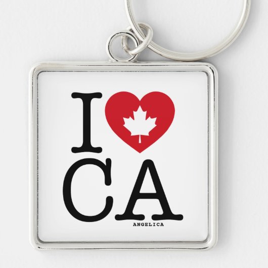 Ik hou van CA | Ik hou van Canada gepersonaliseerd Sleutelhanger (Voorkant)
