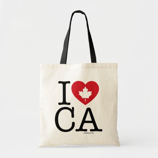 Ik hou van CA | Ik hou van Canada gepersonaliseerd Tote Bag (Voorkant)