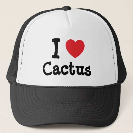 Ik hou van Cactus hart T-Shirt Trucker Pet (Voorkant)