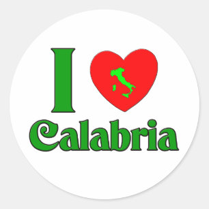 Ik hou van Calabrië Italië Ronde Sticker