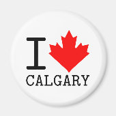 Ik hou van Calgary, Alberta Canada Maple Leaf Magneet (Voorkant)