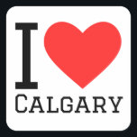 Ik hou van Calgary Vierkante Sticker<br><div class="desc">Ik hou van Calgary,  voor Canada liefhebbers</div>
