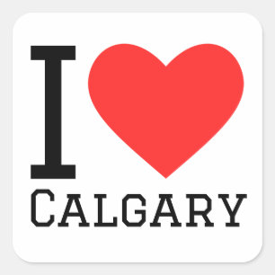 Ik hou van Calgary Vierkante Sticker