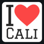 Ik hou van cali vierkante sticker<br><div class="desc">Ik hou van Cali,  voor Colombiaanse liefhebbers</div>