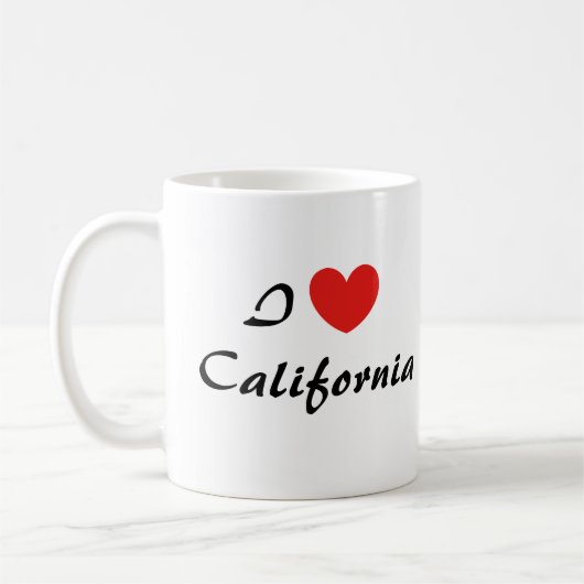 Ik hou van California Heart Typography Coffee Mok (Links)