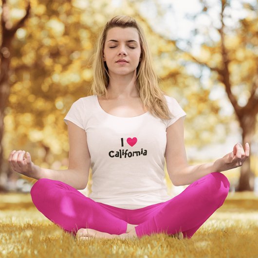 Ik hou van California Hot Pink Heart T-shirt