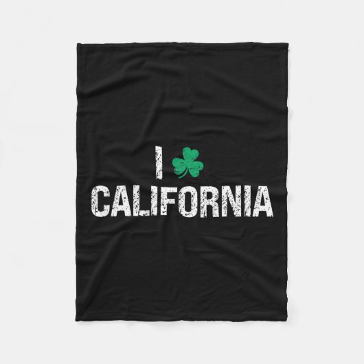 Ik hou van California Shamrock Clover St. Patrick' Fleece Deken (Voorkant)
