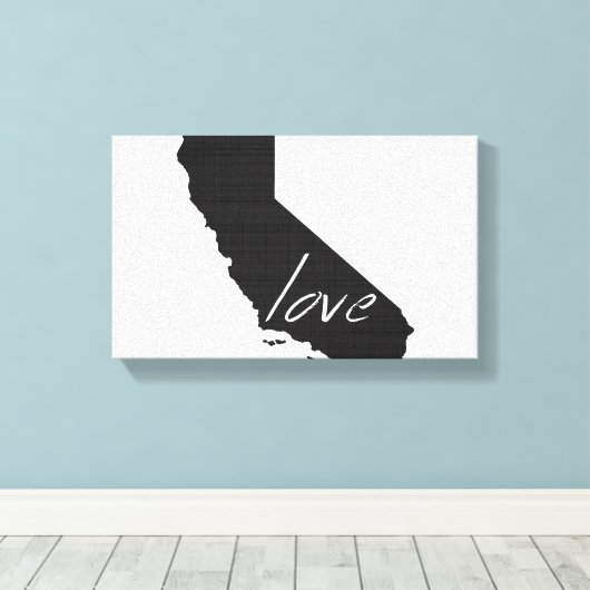 Ik hou van Californië Canvas Afdruk (Insitu (Houten vloer))