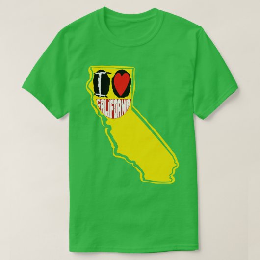 Ik hou van Californië glimlachend blij gezicht T-shirt (Design voorkant)