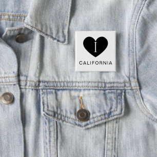 Ik hou van Californië Klassieke knop voor alle out Vierkante Button 5,1 Cm