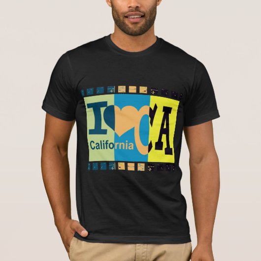 Ik hou van Californië - Pop kunst 2 T-shirt (Voorkant)