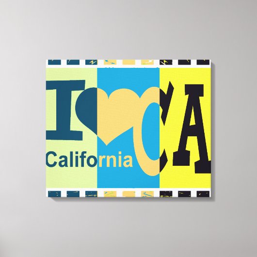 Ik hou van Californië - Pop kunst Canvas Afdruk (Voorkant)