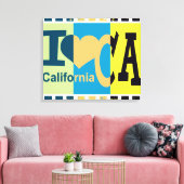 Ik hou van Californië - Pop kunst Canvas Afdruk (Insitu (Woonkamer))