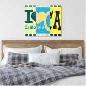 Ik hou van Californië - Pop kunst Canvas Afdruk (Insitu (Slaapkamer))