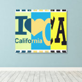 Ik hou van Californië - Pop kunst Canvas Afdruk (Insitu (Houten vloer))